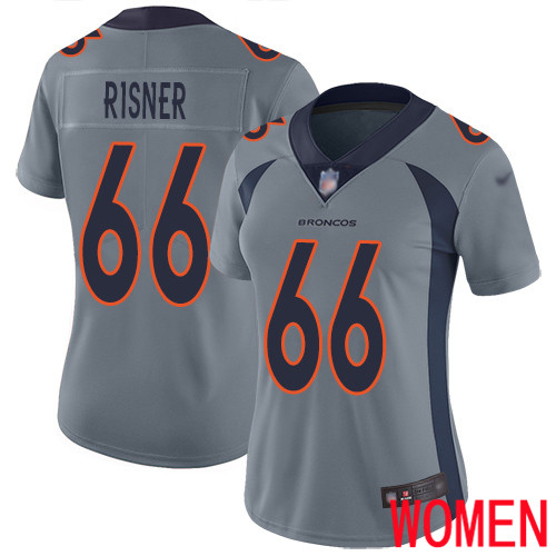 Women Denver Broncos #66 Dalton Risner Limited Silver Inverted Legend Football NFL Jersey->women nfl jersey->Women Jersey
